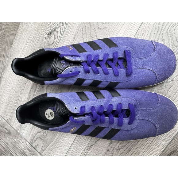 Adidas Originals Gazelle Shoes Mens Size 9.5 Purple Black Suede Sneakers BZ0034 - Picture 8 of 14